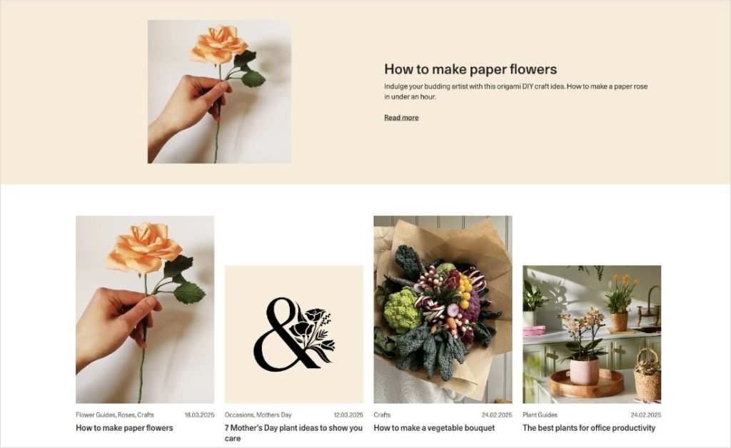 Bloom & Wild blog.