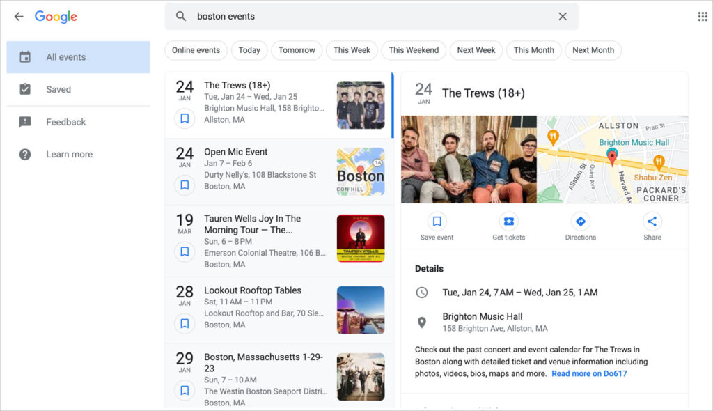 example of google's event experience