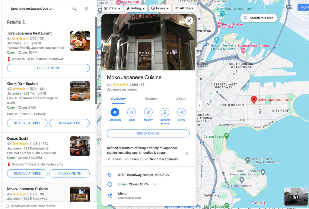google business profile example