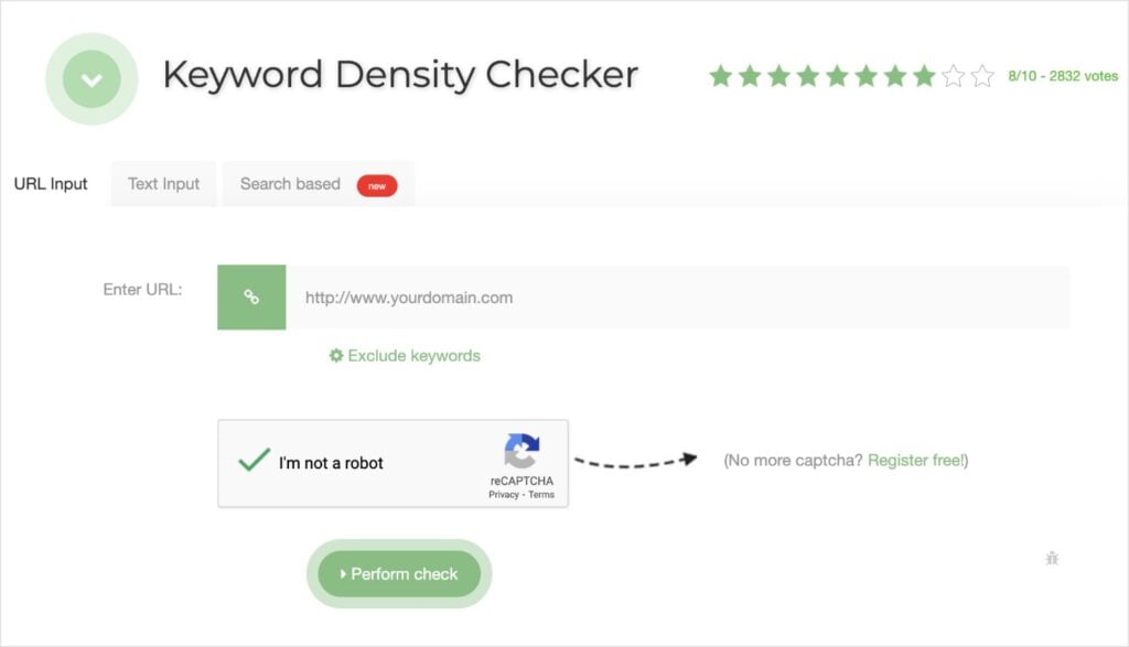 SEO Review Tools Keyword Density Checker
