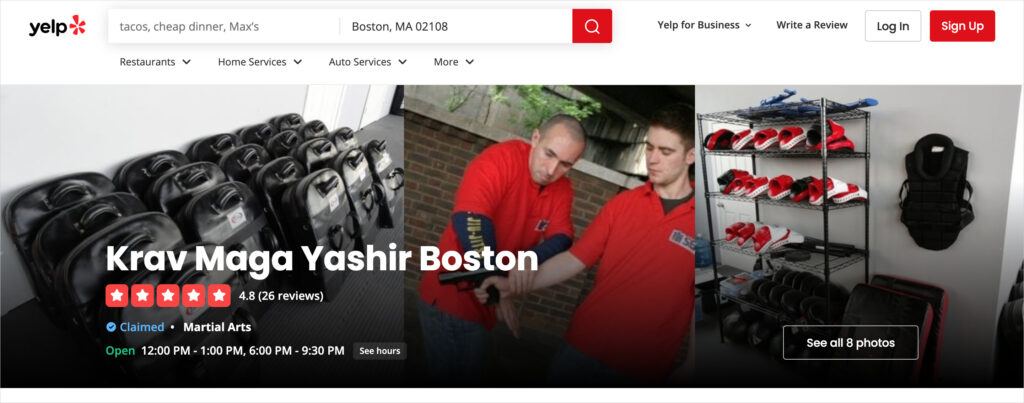yelp listing for krav maga yashir