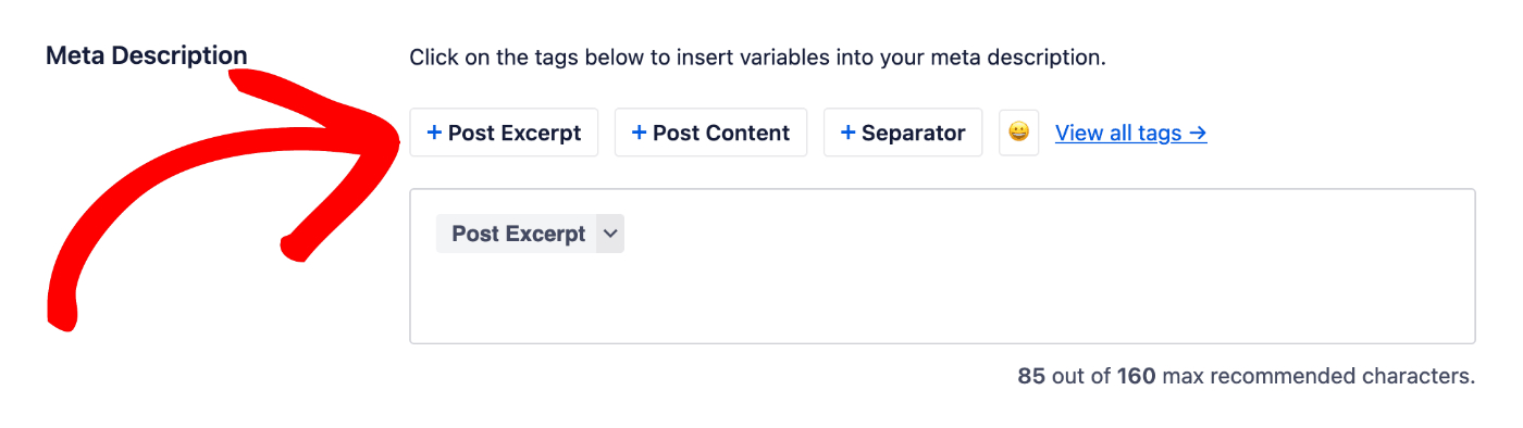 Campo Meta descripción en All in One SEO
