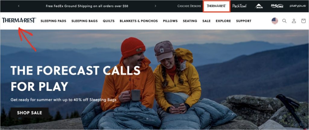 Therm-a-Rest page on the Cascade Designs' website.