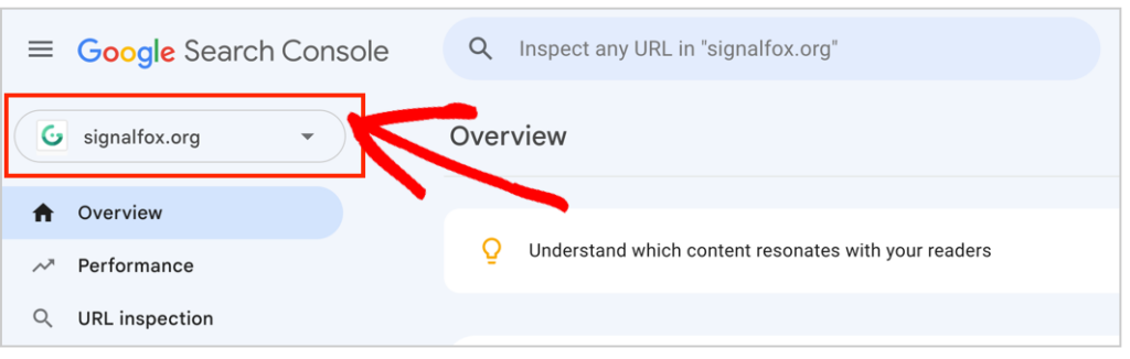 sitio web de google search console listado