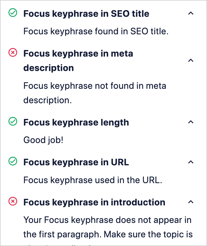 aioseo focus keyword recommendations