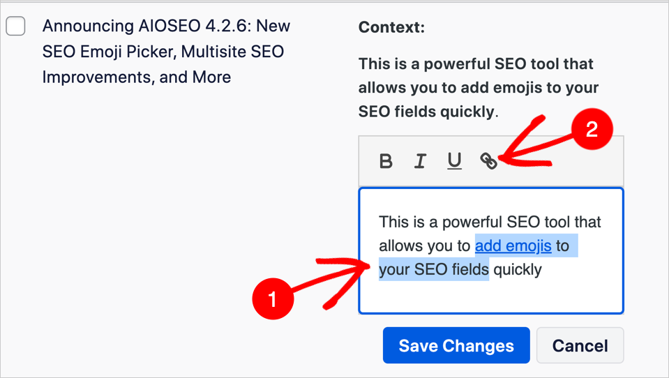 aioseo link assistant change anchor text aioseo link assistant change anchor text