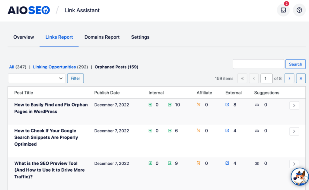 aioseo orphan link list aioseo orphan link list