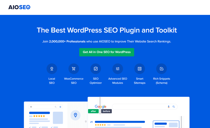 All in One SEO The best WordPress plugin for SEO automation, All in One SEO.