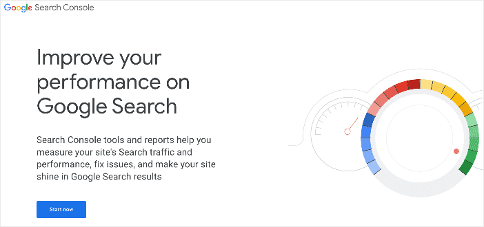 Google Search Console homepage