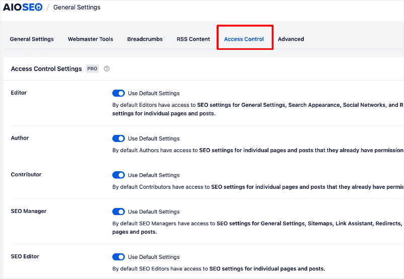 Setting custom user roles.