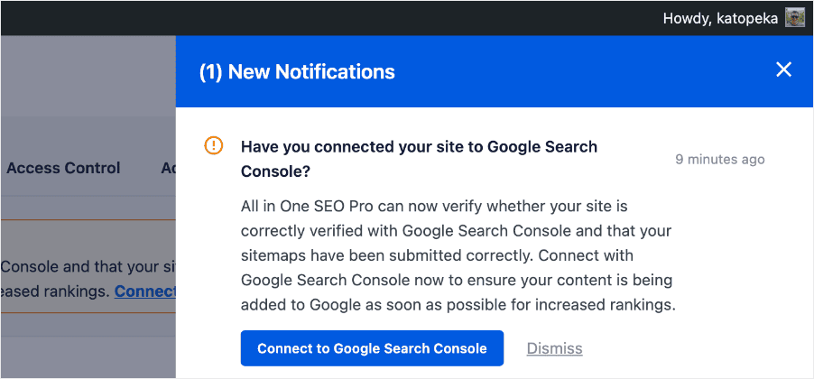 Connecting to GSC via the notification center