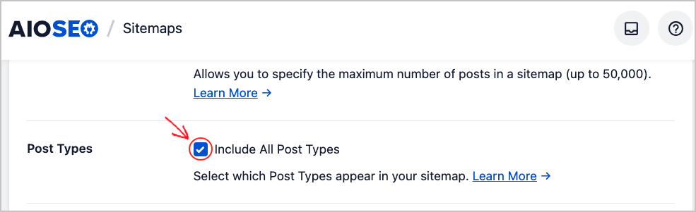 Include all post types option.