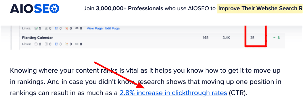 A snapshot of an example of descriptive anchor text when creating internal links in a blog post