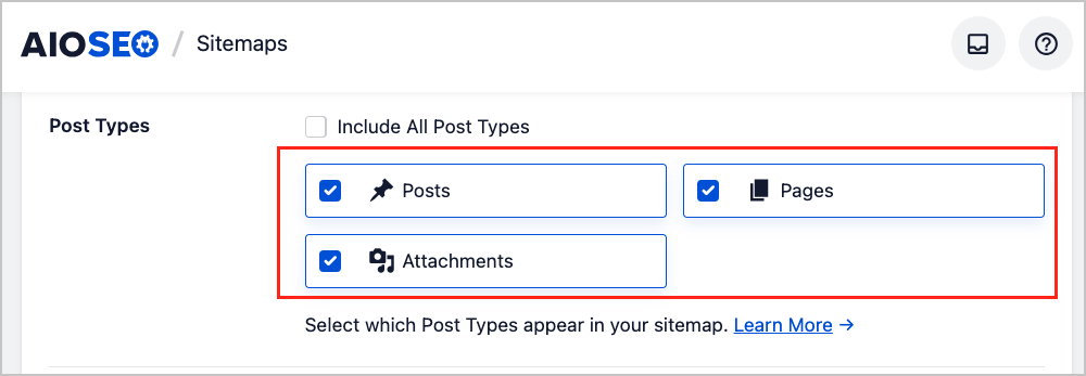Post Types options