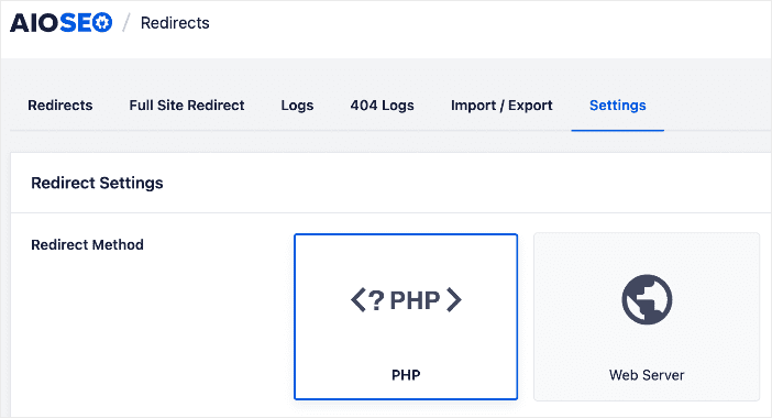 AIOSEO's Redirection Manager feature A snapshot of AIOSEO's Redirection Manager feature