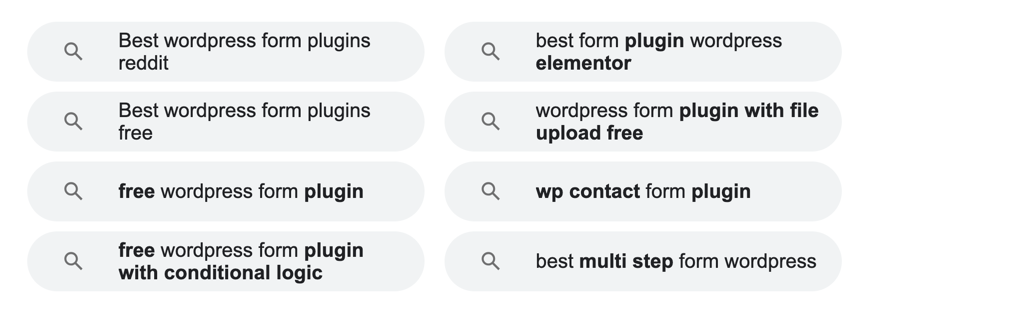 Example of related searches. Example of related searches.