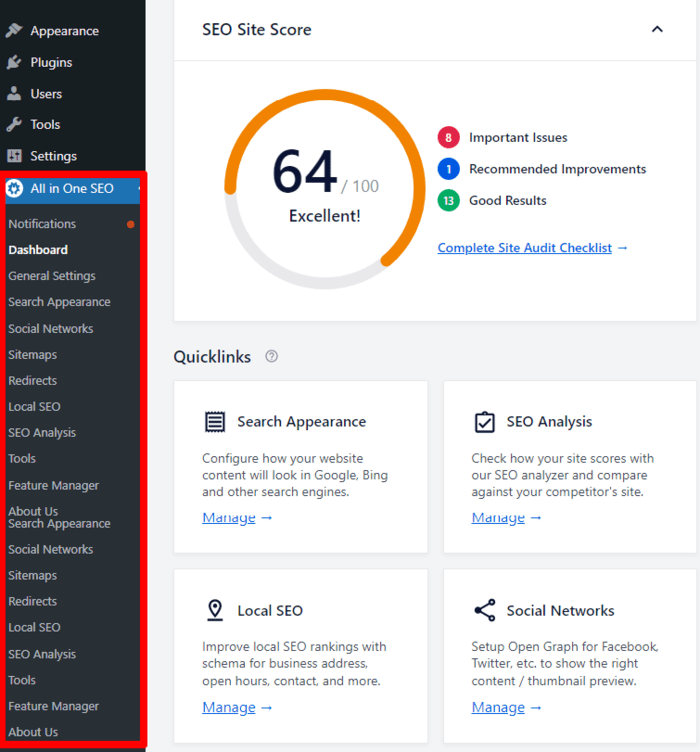 AIOSEO makes it easy to work on most elements on your SEO checklist. AIOSEO makes it easy to work on most elements on your SEO checklist.
