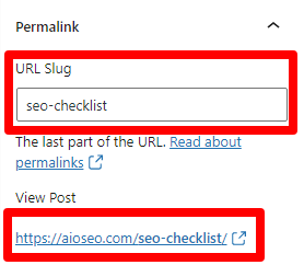 Another important item to tick off your SEO checklist is optimizing your URL. Another important item to tick off your SEO checklist is optimizing your URL.