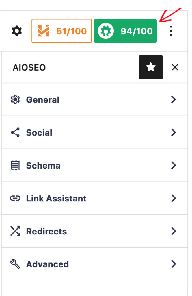 Example of score increasing after AIOSEO suggestions implemented. Example of score increasing after AIOSEO suggestions implemented.