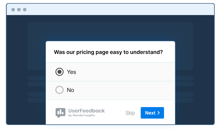 userfeedback popup