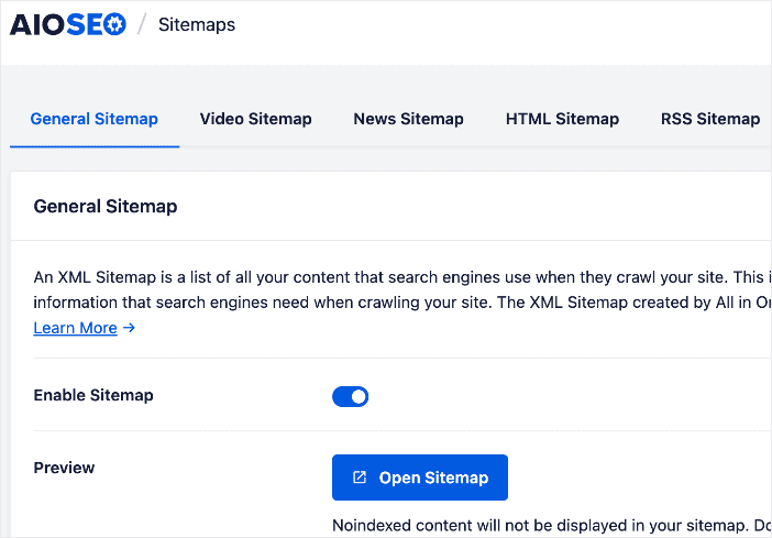 Sitemap Generator in AIOSEO. Sitemap Generator in AIOSEO.
