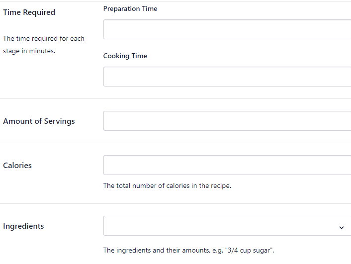 Schema markup settings A snapshot showing how to use relevant schema tags to ensure your schema markup is optimized for SEO