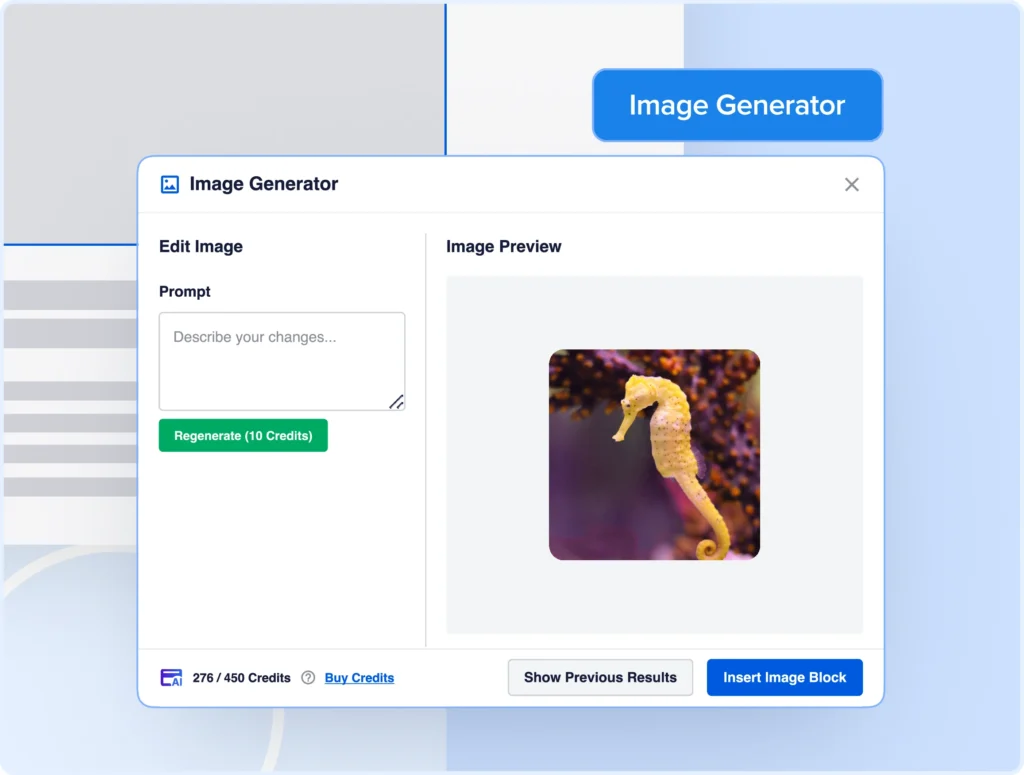 Genera imágenes hermosas y de alta calidad con IA en WordPress.