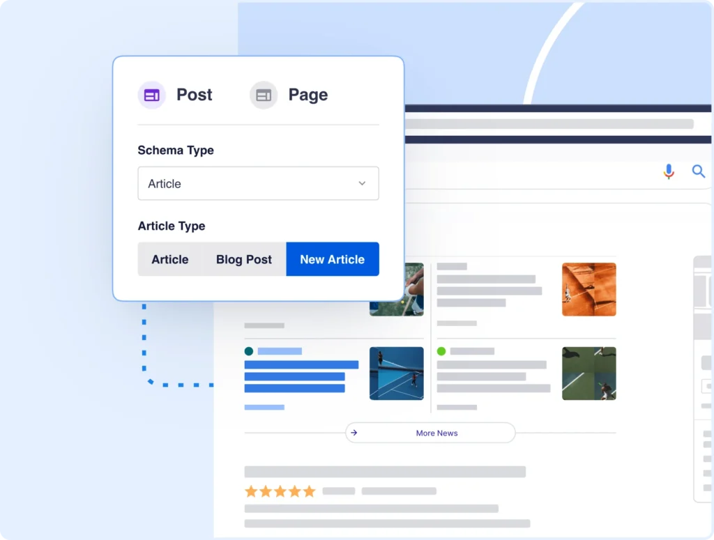 El generador de esquemas de IA recomienda tipos de esquema para una página de WordPress.