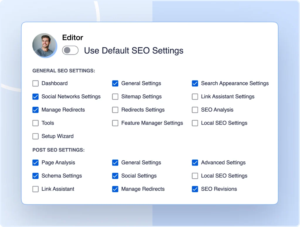 Assign SEO permission to different roles.