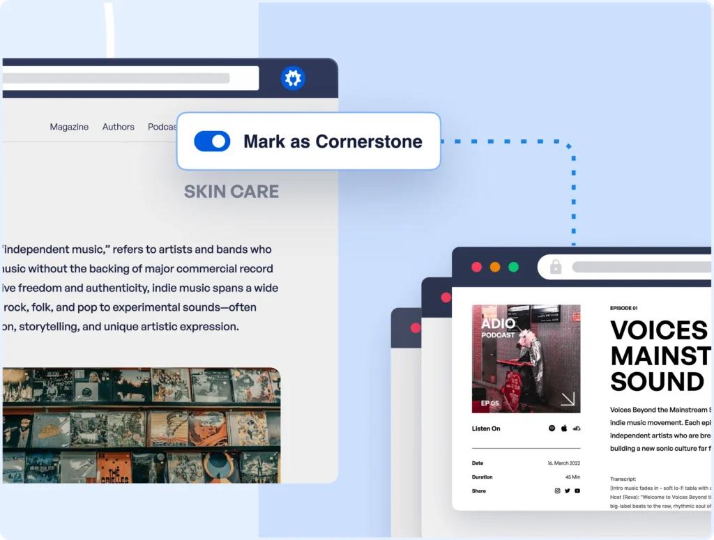 Set any post or page to cornerstone content.