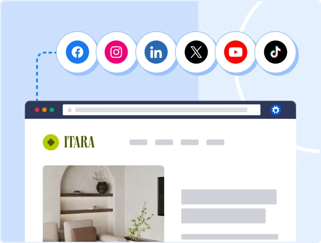 Connect to all your favorite social media platforms.