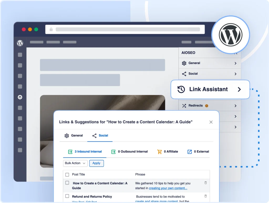 Manage links directly in WordPress.