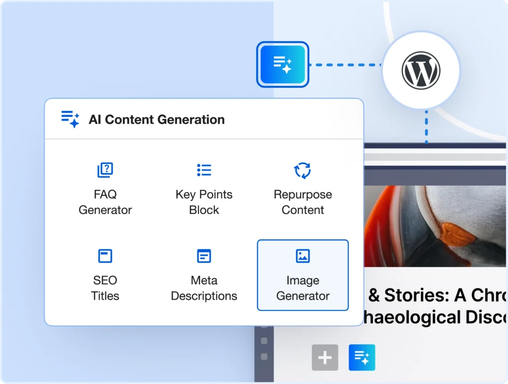 El Generador de Imágenes IA sube todas las creaciones de imágenes a tu biblioteca de medios de WordPress.