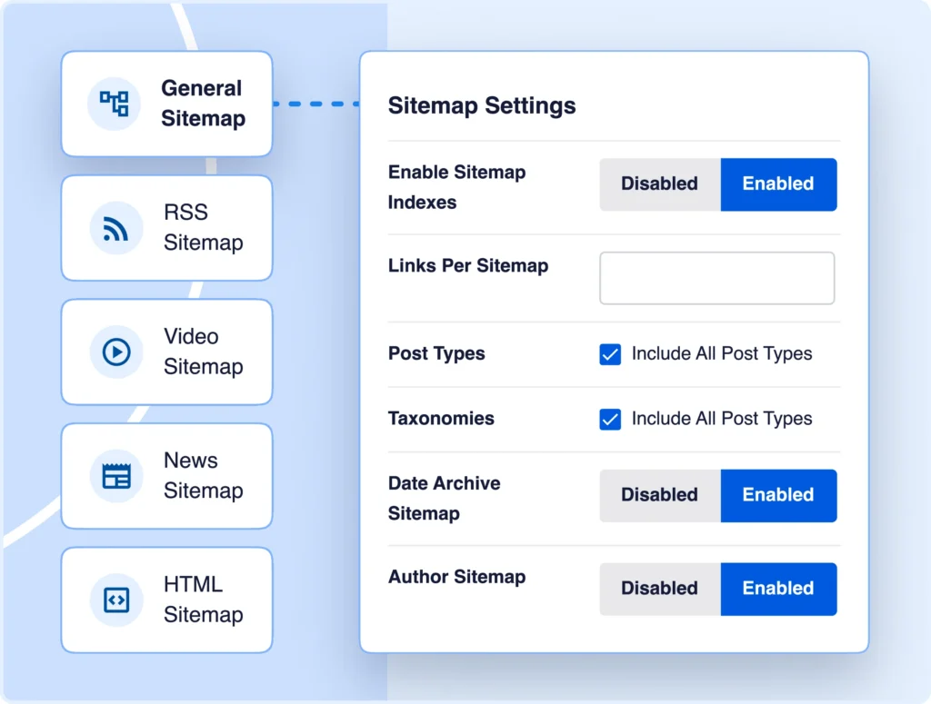 Controla fácilmente la configuración de tus sitemaps para tu red multisitio desde un único panel.